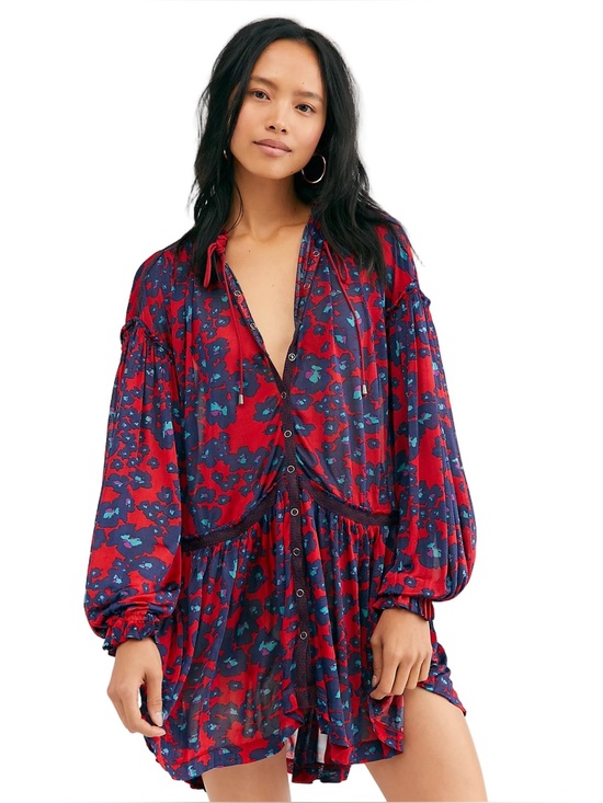 Free People Dresses & Skirts - Free People Love Letter Floral Tunic Long Sleeve Dress